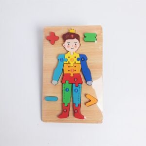 puzzle coloré en bois -B-